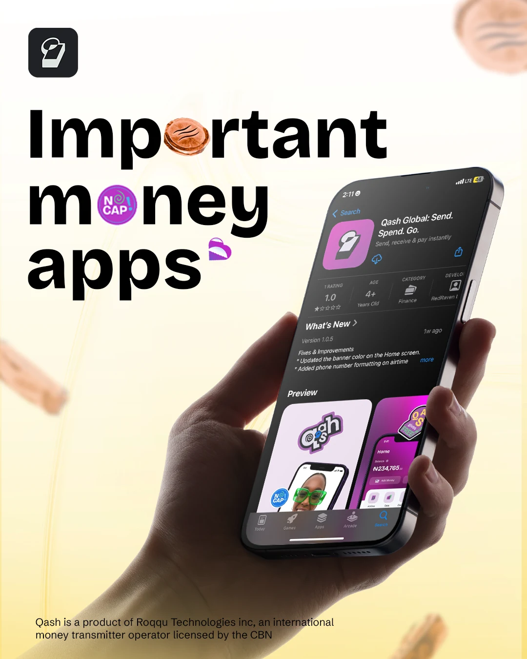Important money apps displayed on a smartphone